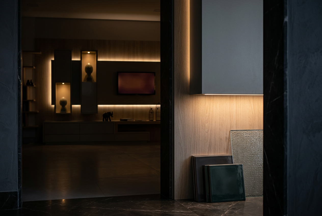 iluminação de sala de TV: iluminação traseira