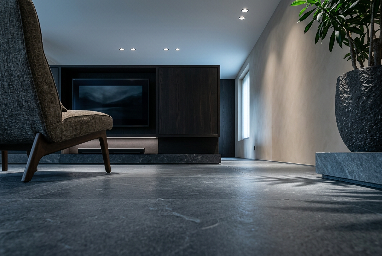 Iluminação de sala de TV: nicho de home teather iluminado