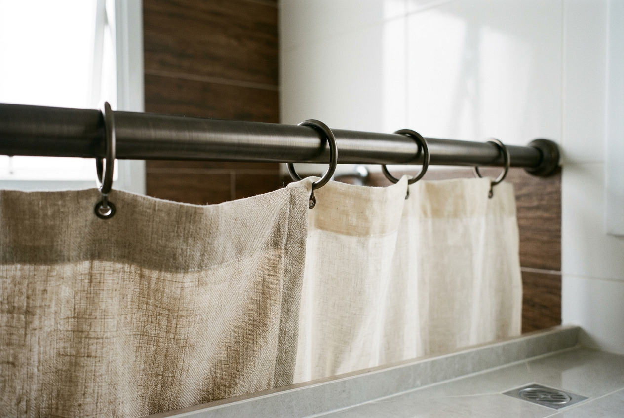 Embora simples, as cortinas de tecido podem ser extremamente sofisticadas quando bem aplicadas