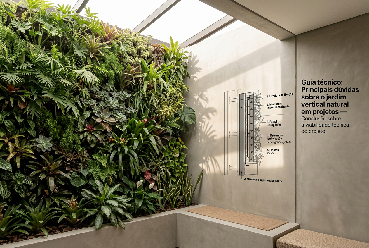 Sanar as principais dúvidas sobre o jardim vertical natural permite que o especificador entregue um projeto