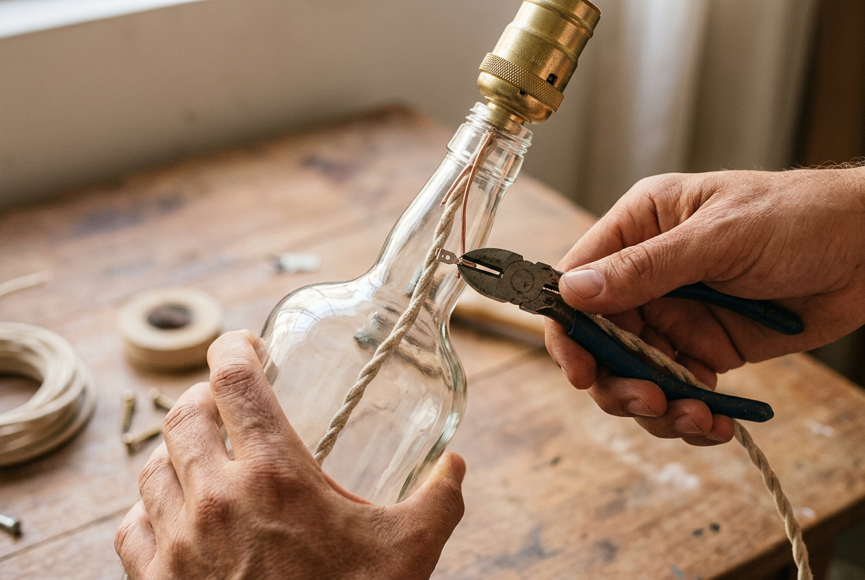 DIY: Como Fazer Abajur com Garrafa de Vidro