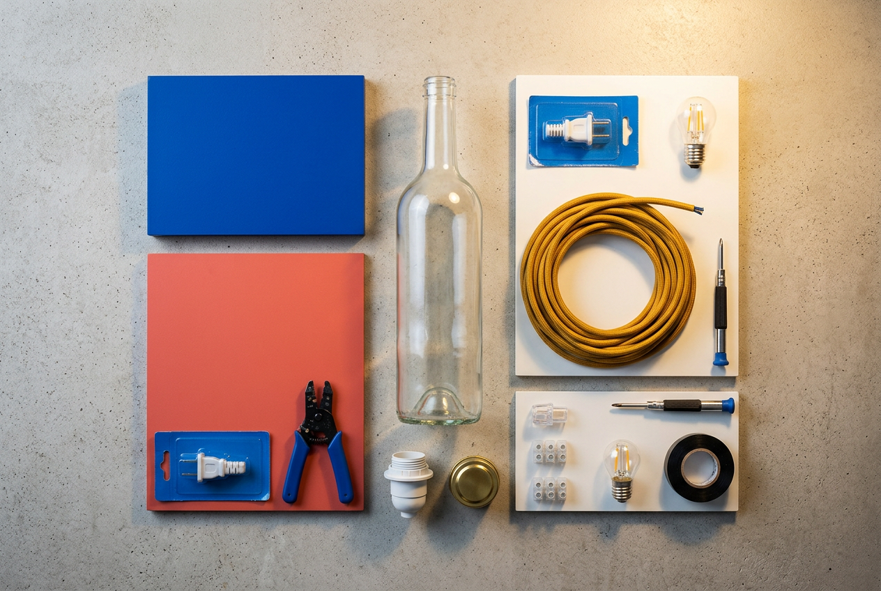 DIY: Como Fazer Abajur com Garrafa de Vidro