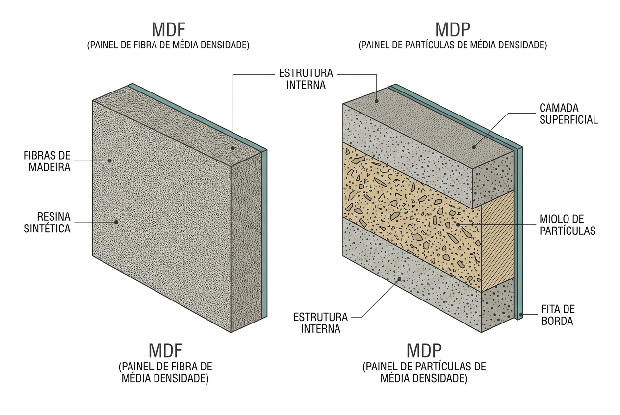Tipos de madeira para painel: Painel de madeira com resistência à umidade (miolo verde)