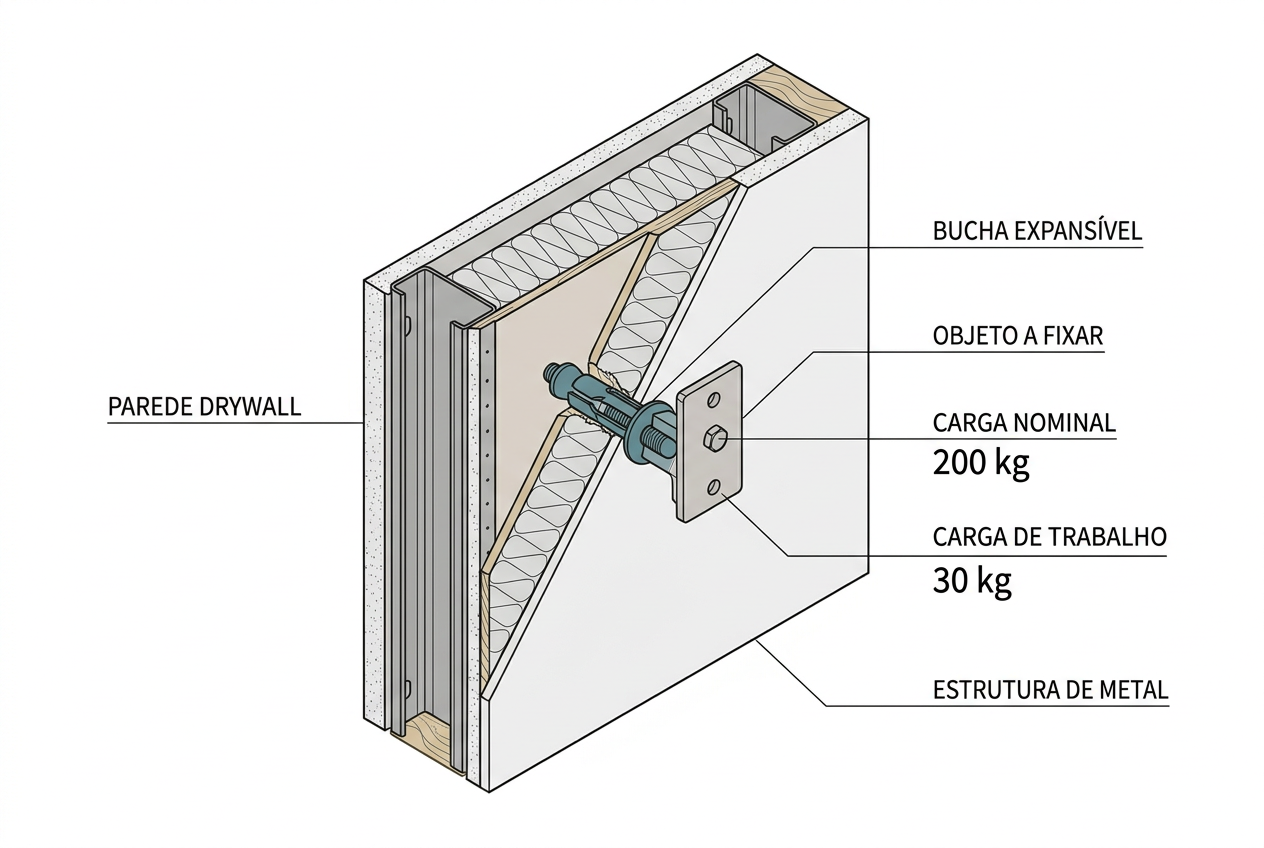 como fixar objetos em parede drywall: bucha para drywall tipo parafuso