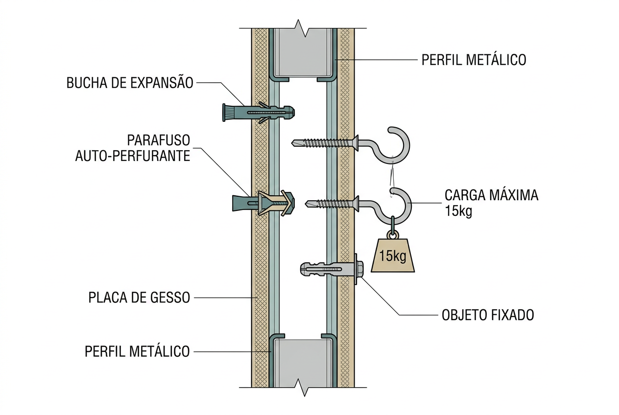 Como fixar objetos em parede drywall: Bucha para drywall tipo basculante ou Toggler bolt