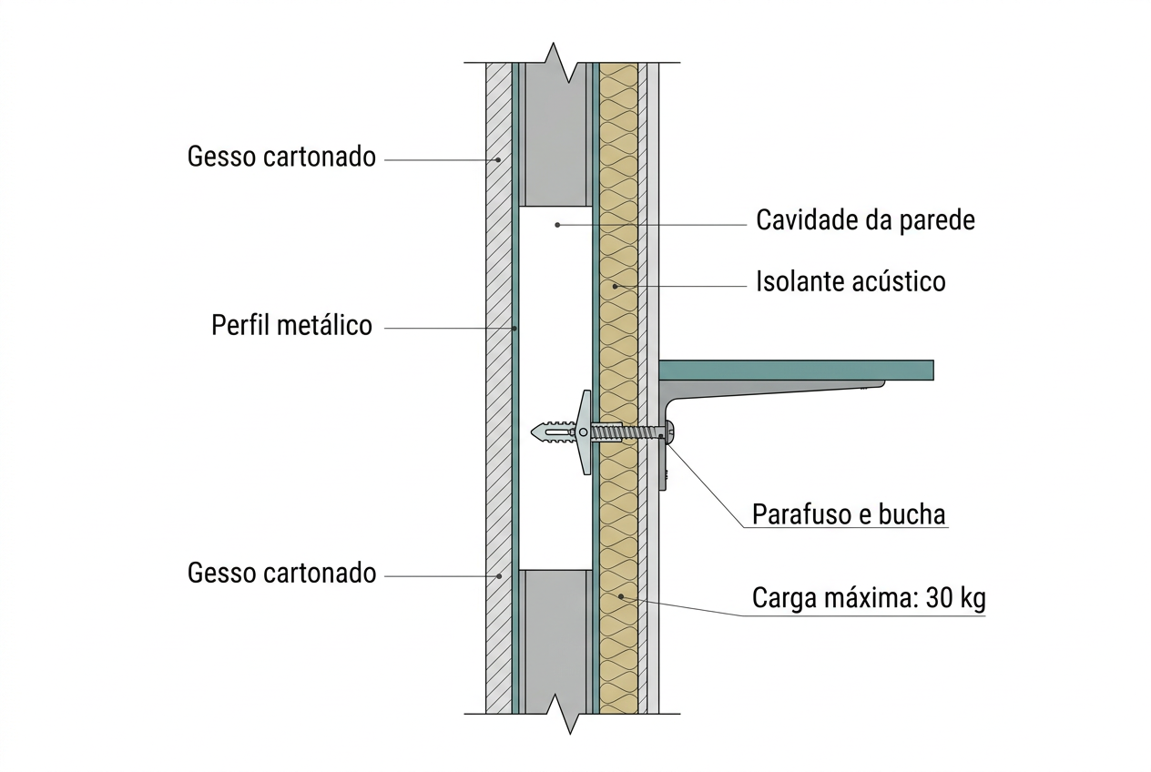 Como fixar objetos em parede drywall: bucha para drywall tipo expansão