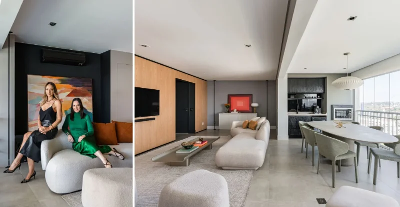 Projeto: Spaço Interior | Com linguagem contemporânea e intervenções precisas o projeto transforma a área social em um espaço integrado elegante e acolhedor onde convivência e estética caminham juntas.