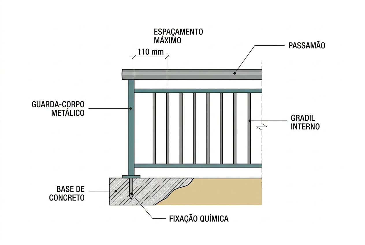 Concluir uma obra com segurança exige que cada medida, especialmente a altura final do guarda-corpo, seja