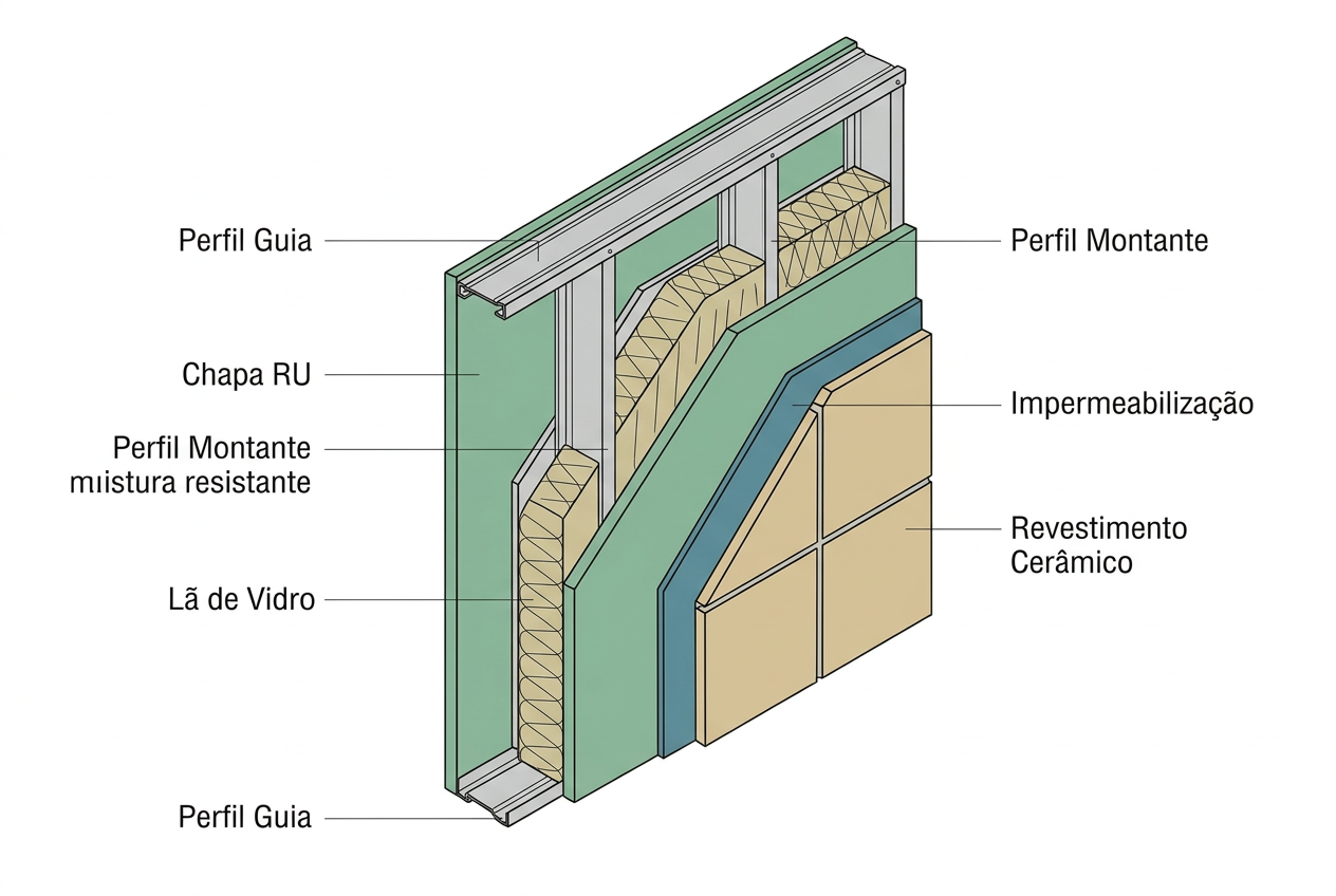 Drywall para banheiro: banheiro em drywall