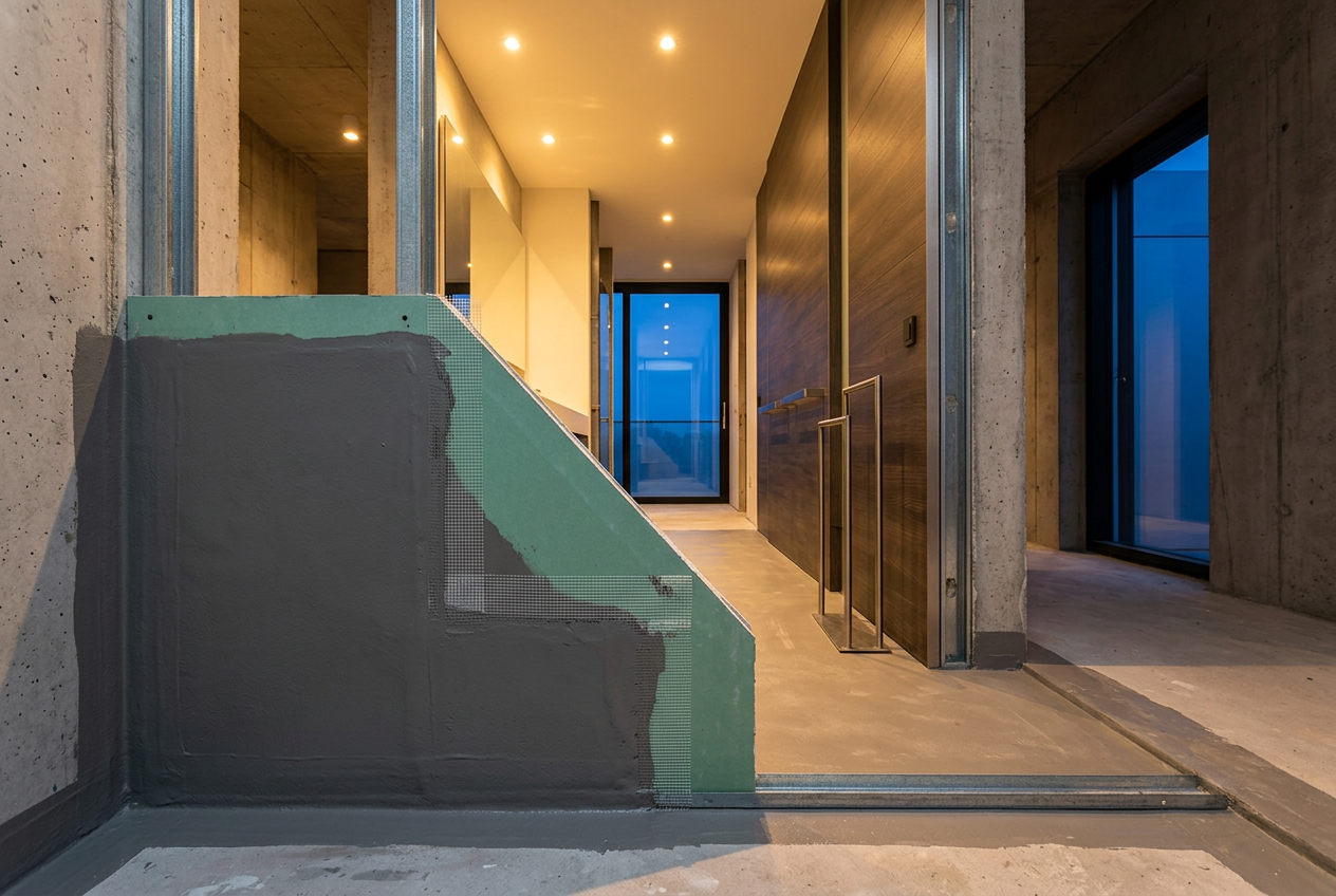 Drywall para banheiro: Impermeabilização em drywall verde