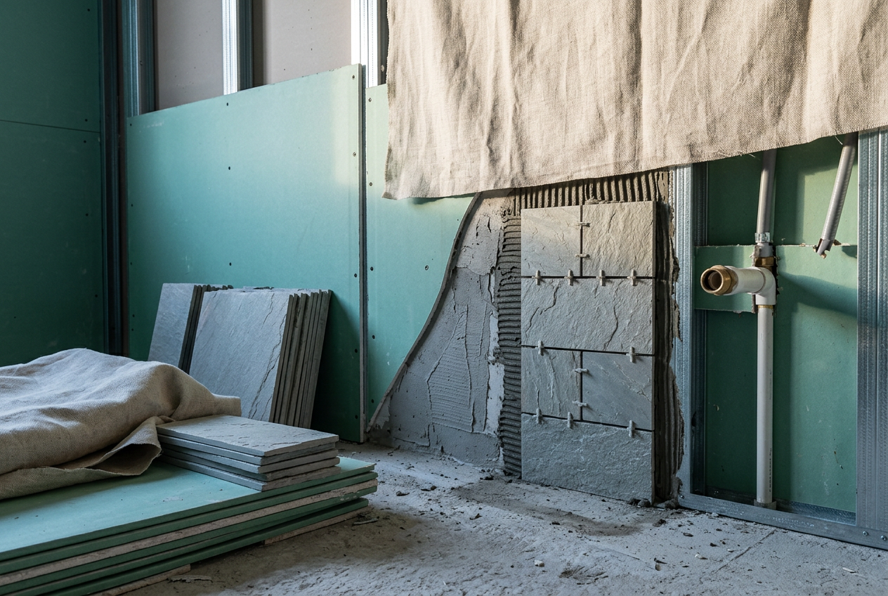 Drywall para banheiro: Revestimento em parede drywall