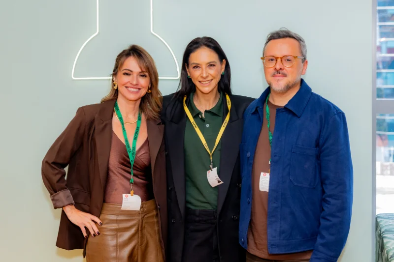 Aline Faria (Viva Decora), Ana Oliva (Japi Garden) e Anderson Santos (Escola de Botânica)