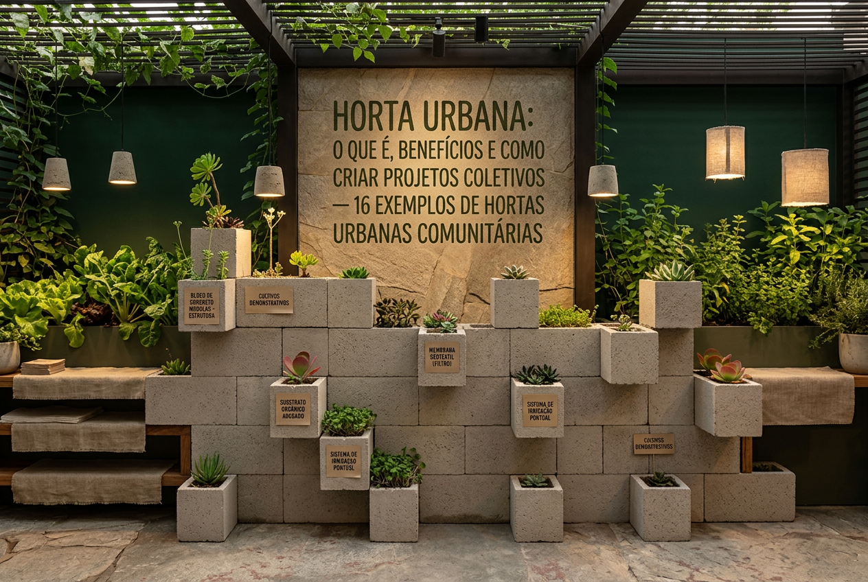 Hortas Urbanas com blocos de concreto