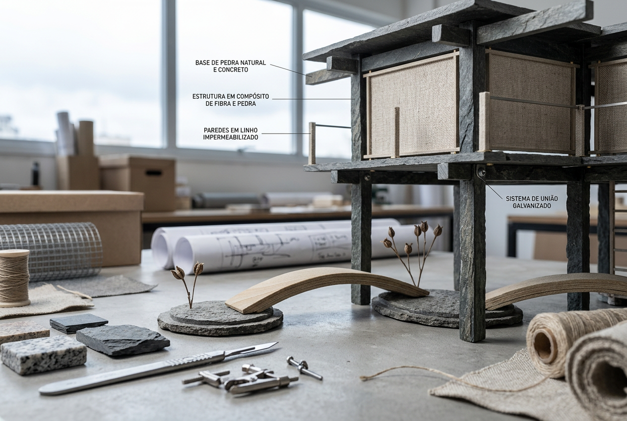 Maquete de arquitetura: maquete esculpida na madeira