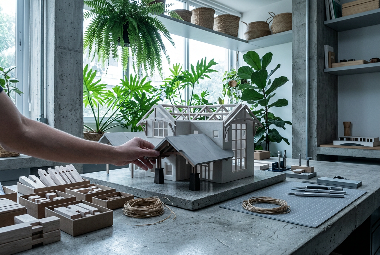 Maquete de arquitetura: colagem