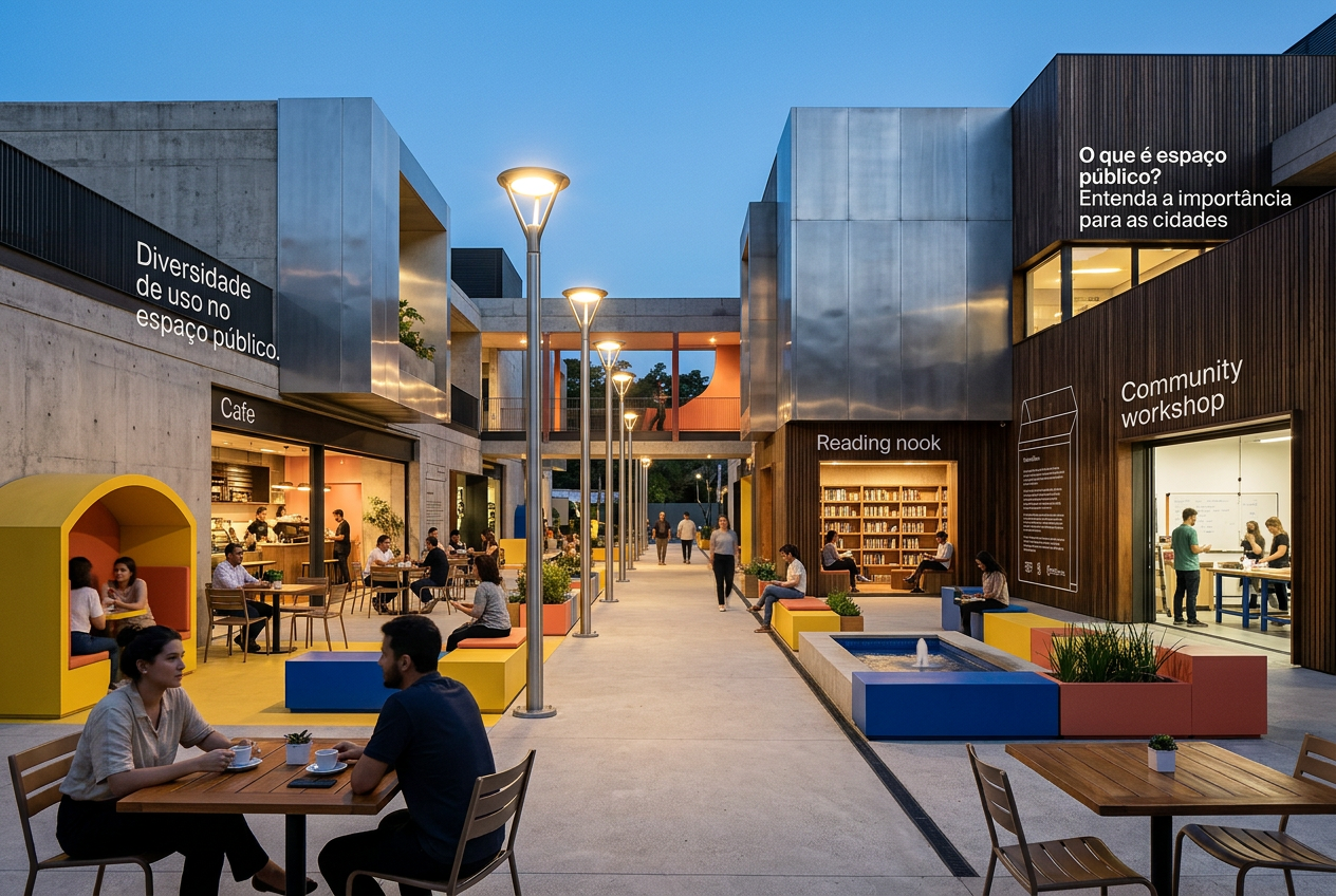 Espaço público: iluminação urbana em praça (foto: Shutterstock)