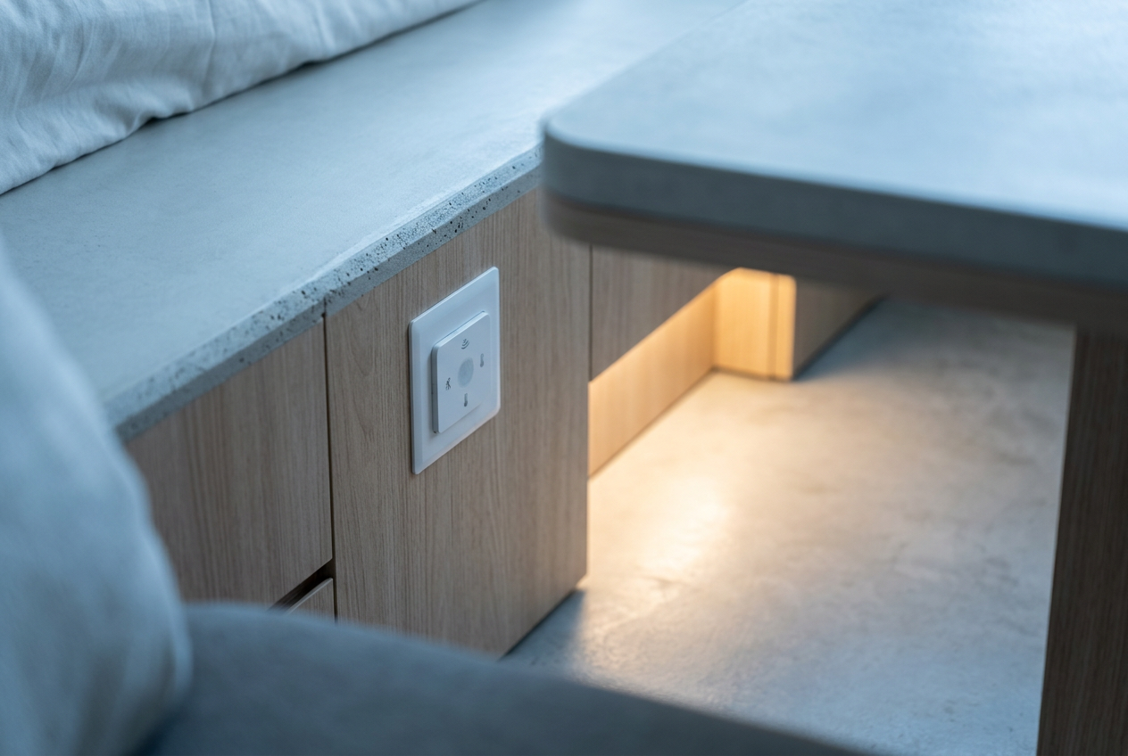 Projetos de casas adaptadas para idosos: telefone no lado da cama