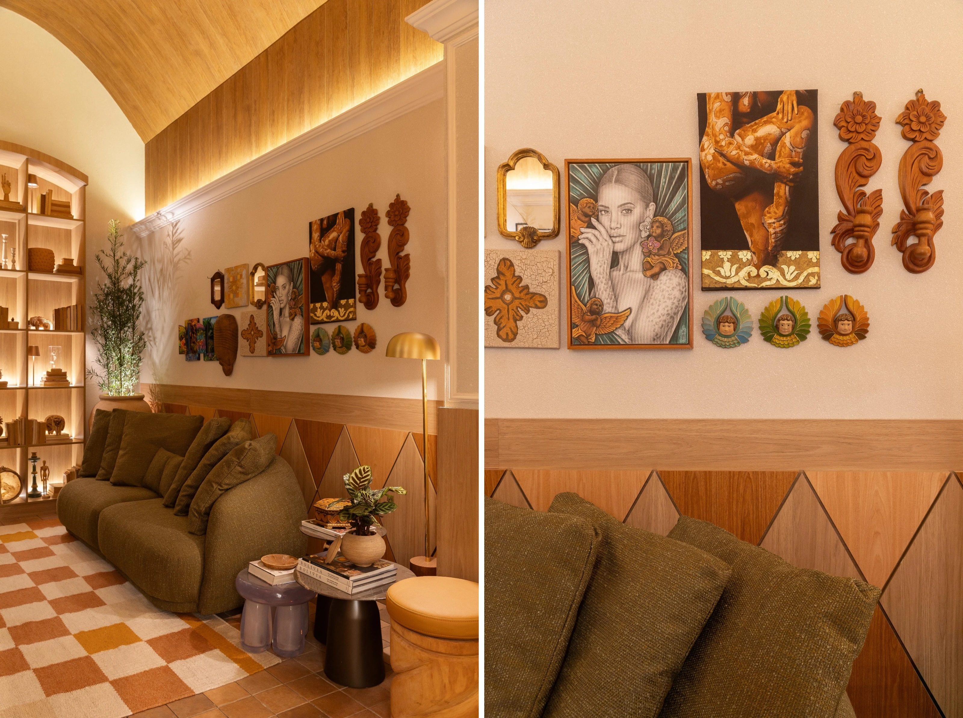 Inspirado pela riqueza cultural da Chiquitania, o arquiteto Eduardo Baldelomar transforma a arquitetura em instrumento de memória, identidade e valorização latino-americana | Projeto de Eduardo Baldelomar para a CASACOR São Paulo | Foto: Carolina Mossin