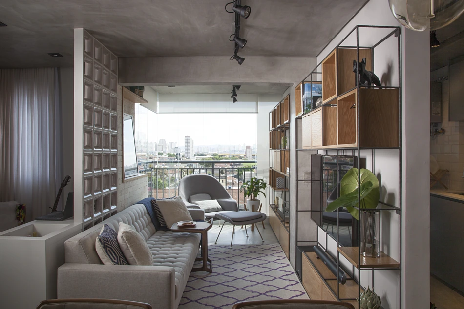 Projeto do BMA Studio | Neste recorte, o cobogó de concreto delimita espaços, preservando a passagem de luz e ventilação. Geralmente utilizados como elemento de separação visual, também podem ser usados em diversos estilos arquitetônicos.
