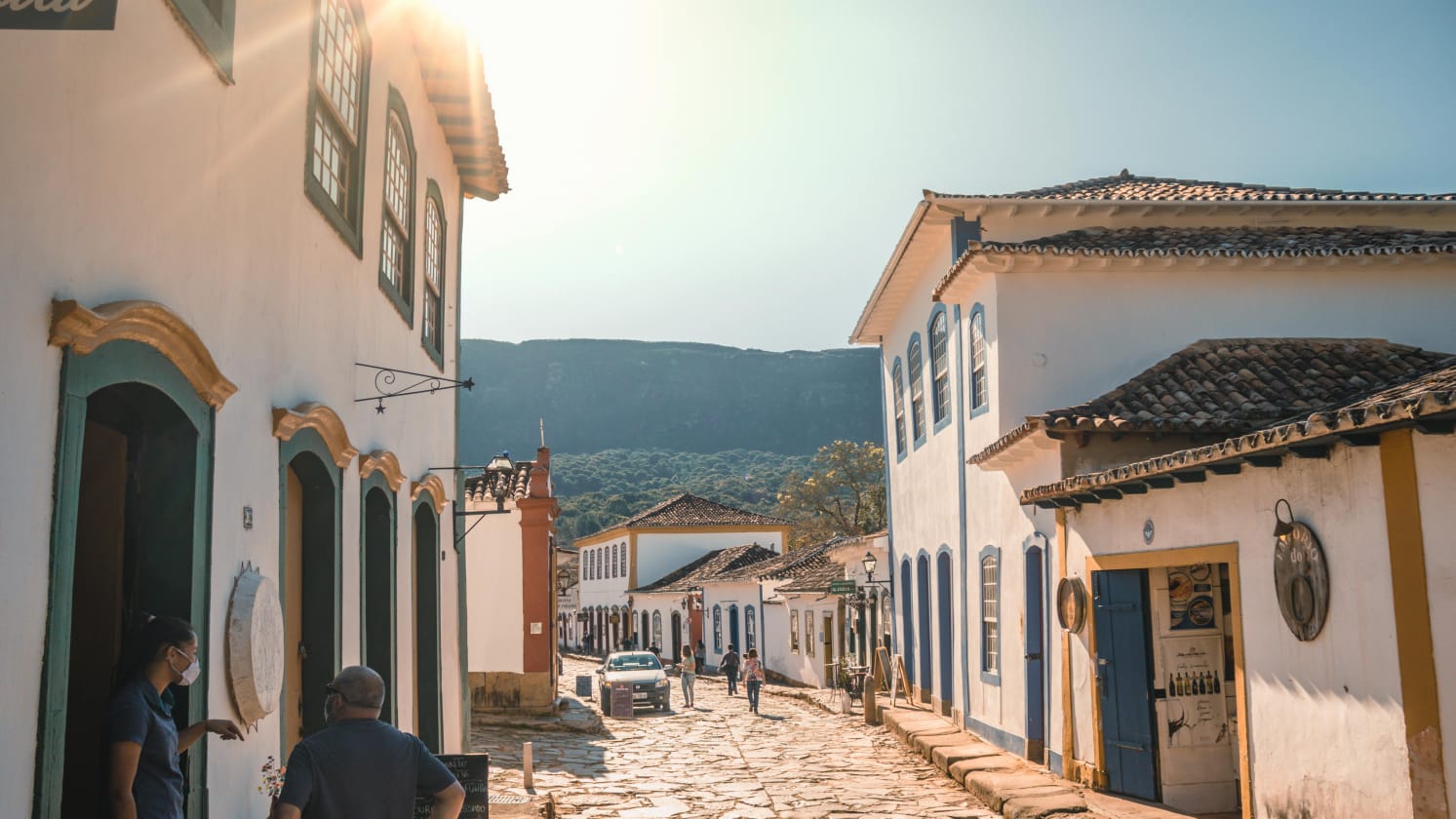 Vista aérea de Tiradentes, com suas ruas históricas e arquitetura colonial, durante o evento.