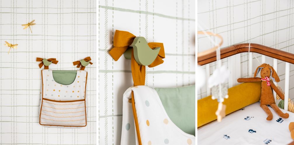 Projeto BMA Studio | Vista geral do quarto de bebê, mostrando o berço, a poltrona e o guarda-roupa fixo, projetado para durar.